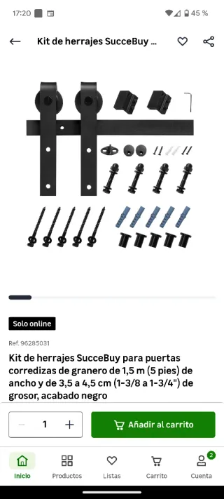 Herrajes puerta corredera granero