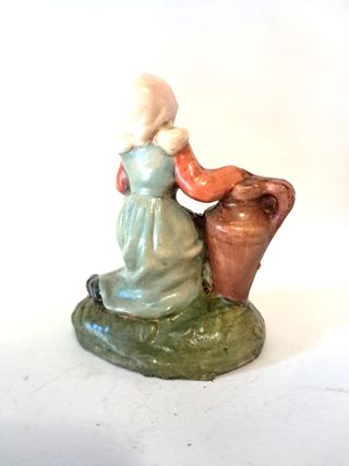 Presepe 10 cm donna anfora in ginocchio CARTAPESTA