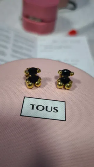 Pendientes Onix plata vermeil tous