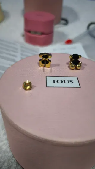 Pendientes Onix plata vermeil tous