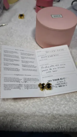 Pendientes Onix plata vermeil tous