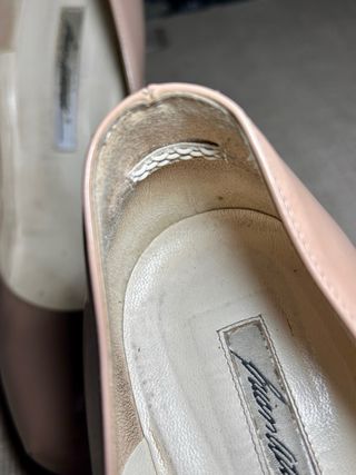 Zapatos tacon alto nude Brian Atwood piel charol