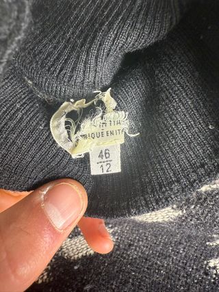 Maglione dolcevita con fantasie - S - 100% lana