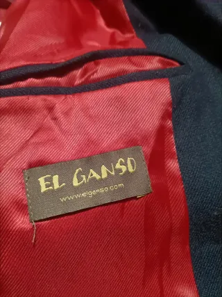 Americana El Ganso Talla 52 Negra Forro Rojo