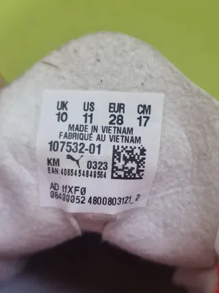 Botas de fútbol blancas y rojas/naranjas talla 28