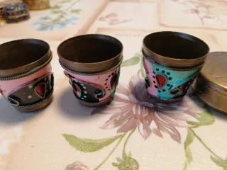 Lote cajitas latón o pastilleros.