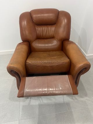 2 sillones relax de piel elevador para descanso