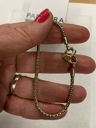 Pandora braccialetto argento dorato chiusura cuore