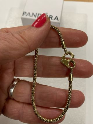 Pandora braccialetto argento dorato chiusura cuore