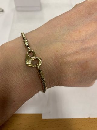 Pandora braccialetto argento dorato chiusura cuore