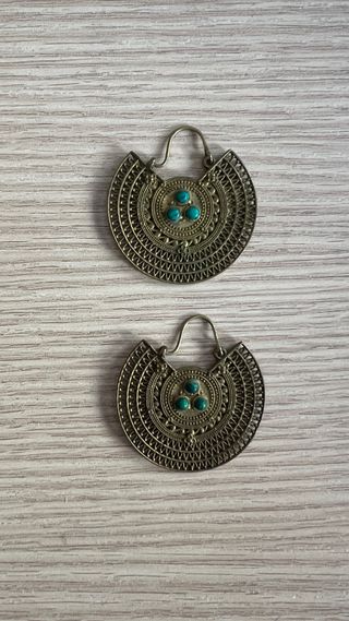 Pendientes Aros Vintage con turquesas
