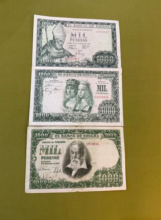 3 Billetes Españoles 1000 Pesetas