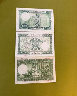 3 Billetes Españoles 1000 Pesetas