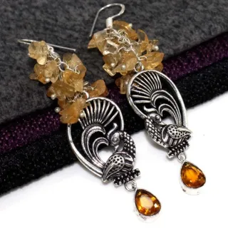 Pendientes Plata Citrinos Cuarzo