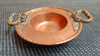 Brasero de cobre antiguo rustico vintage