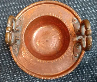 Brasero de cobre antiguo rustico vintage