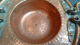 Brasero de cobre antiguo rustico vintage