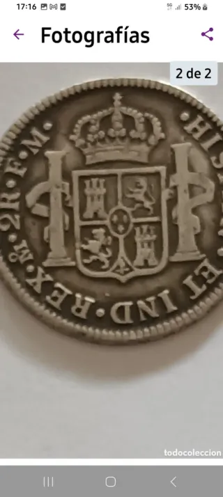 CARLOS III 2 REALES DE  PLATA  1787 MÉXICO