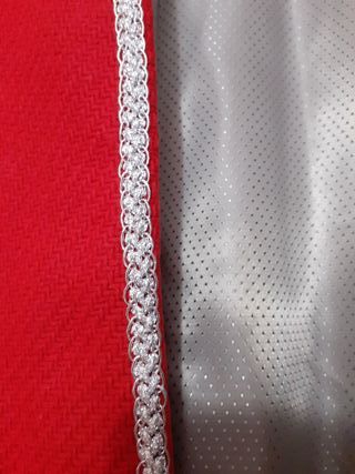 Chaqueta tweed rojo y plata