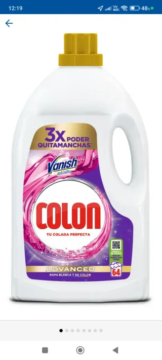 Oferta Detergente Vanish Colon Advanced 64 Lavados