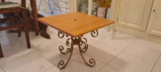 Tavolino basso salotto legno e metallo