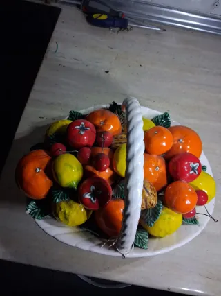 Centro de mesa frutero de cerámica, cocina, office