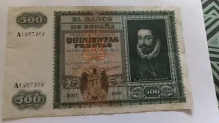 Billete de 500 pesetas de 9 de enero de 1940