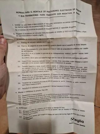 Manómetro Presión Aceite Veglia Bressel