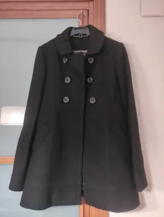 Abrigo negro 80% lana