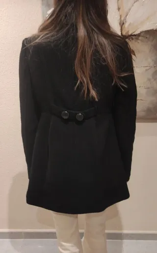 Abrigo negro 80% lana