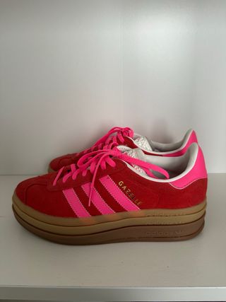 Adidas Gazelle Plataforma Roja/Rosa Talla 37.5
