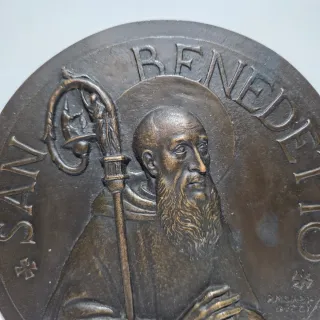 Placca In Bronzo San Benedetto firmata Morbiducci