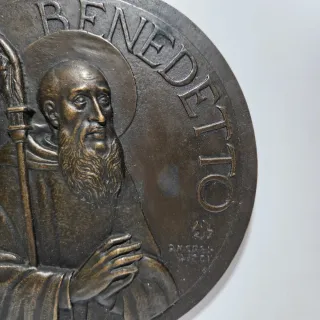 Placca In Bronzo San Benedetto firmata Morbiducci