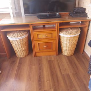 Escritorio madera 2 plazas.