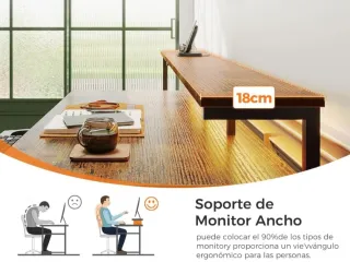 Coleshome Escritorio Gaming con LED, 140x48cm