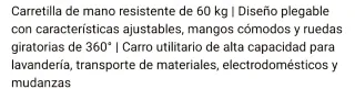 Carretilla Plegable 3 Ruedas Nueva