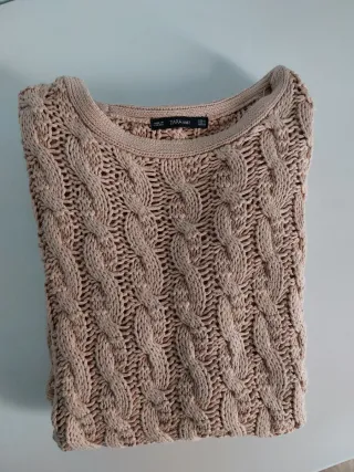 Jersey Zara beige trenzado