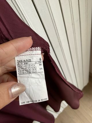 Set sottoveste prugna e top plissé nero tg S