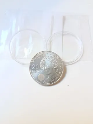 Moneda de Plata 20€ Juan Carlos I y Sofía