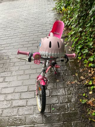 Bicicleta infantil 16pulgadas con casco y cesta