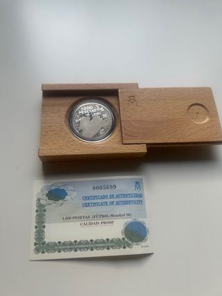 Moneda Plata 1000 Pesetas 1998 Juan Carlos