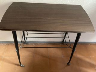 Mesa estantería madera y metal