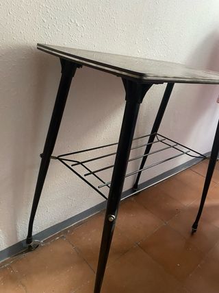 Mesa estantería madera y metal