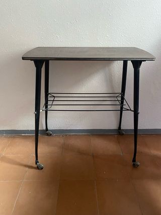 Mesa estantería madera y metal