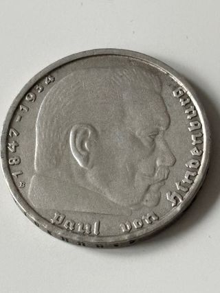 Moneda plata Alemana de 2 marcos 1938 B