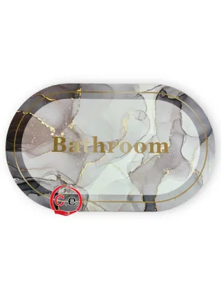 Tappeto bagno effetto marmo oro