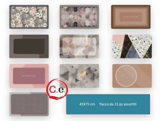 Tappeto bagno effetto marmo oro