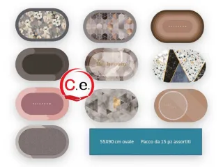 Tappeto bagno effetto marmo oro