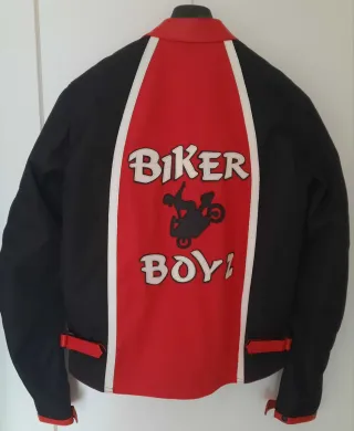 Chaqueta moto réplica "Biker Boyz" roja y negra