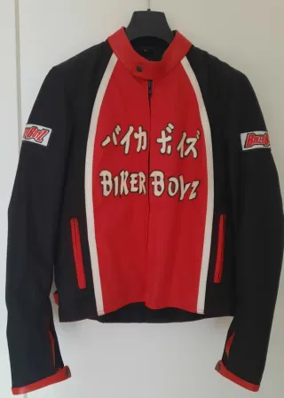 Chaqueta moto réplica "Biker Boyz" roja y negra
